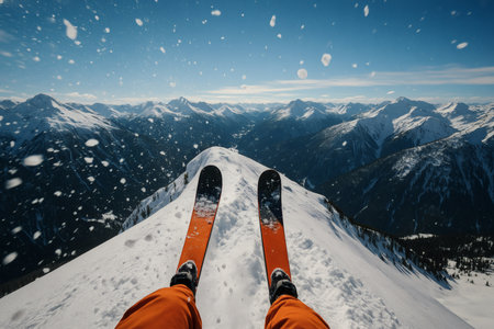 Jump Thrill of Skier â Extreme Winter Sports and Mountain Adventureの素材