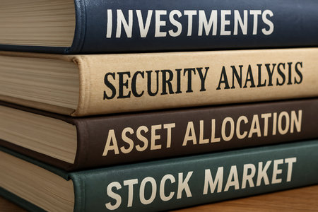 Investment and Security Analysis - text on the book cover. 3D Render.の素材
