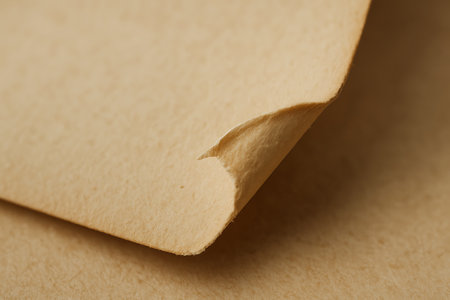 Close-up of a piece of brown paper on a brown backgroundの素材