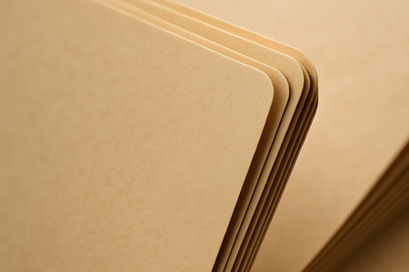 close up of a brown note book with shallow depth of field.の素材