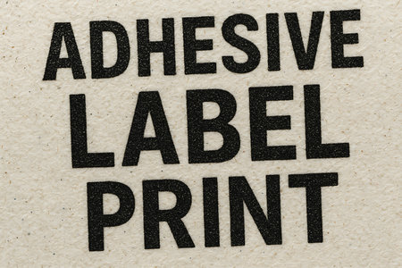 ADHESIVE LABEL PRINT printed on paper macroの素材