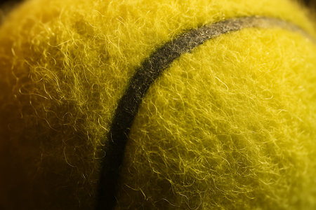 Detail of a tennis ball. Close-up. Selective focus.の素材