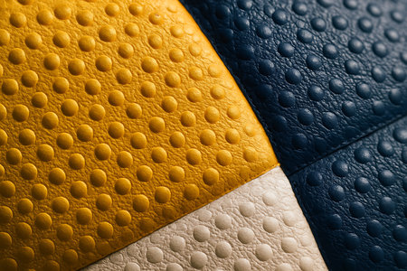 Close up of soccer ball texture background. Sport concept. Selective focus.の素材