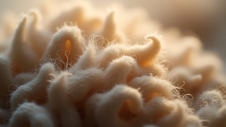 Soft fluffy sponge macro close up. Shallow depth of field.の素材