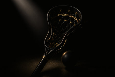 Luxury Lacrosse Illumination â Sport, Dark Background, Premium Designの素材