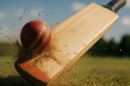 Cricket Impact Explosion â Dramatic Action and Athletic Powerの素材