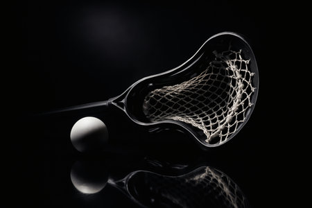 Lacrosse Power and Precision â Sport Strength, Dark Background, Elite Designの素材