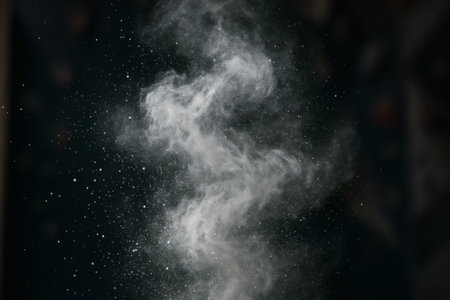 High Detail Macro of Chalk Dust Swirling in Indoor Climbing â Sports, Fitness, Training, Athlete, Action, Gymの素材