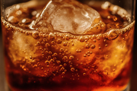 Refreshing Rum Cocktail Close-Up with Ice and Garnish. Drink, beverage, cocktail, alcohol, tropical, summerの素材