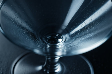Elegant Martini Glass Close-Up with Crystal Clarity. Cocktail, drink, beverage, alcohol, sophisticated, barの素材