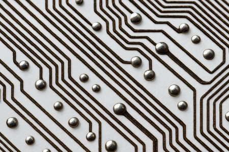 Motherboard Close-Up High-Detail Image, Modern PC Component for Tech and Electronicsの素材