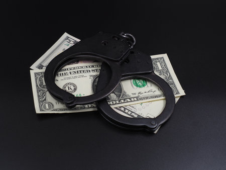 Handcuffs with money.の写真素材