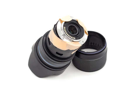 Poor-quality repair of the camera lens. The lens of the photo is fixed with a plaster (adhesive...