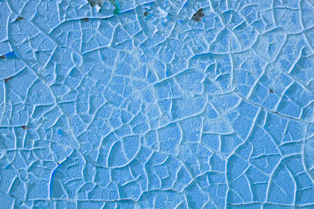 The texture of the blue old on the concrete wall.の写真素材