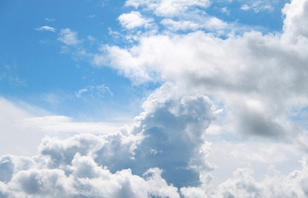 Cloudy light blue sky in the sunny day