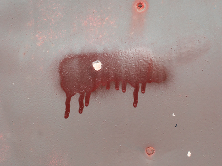 Old metal surface background with cracked color Paint.の写真素材