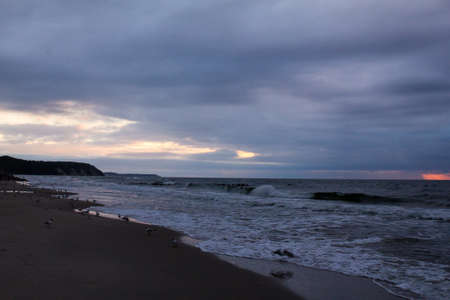 Sunset at the Baltic seaの写真素材