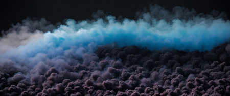 3d illustration of clouds and smoke in the dark, abstract backgroundの素材