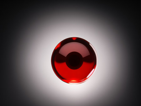 Red blood drop on a black background. 3d rendering, 3d illustration.の素材