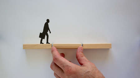 Conceptual image of teamwork and support. Copy space, beautiful white background.の写真素材