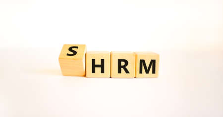 SHRM strategic human resource management HRM symbol. Words SHRM, strategic human resource management...