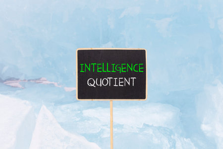 IQ intelligence quotient symbol. Concept words IQ intelligence quotient on beautiful yellow...