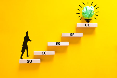 Successful symbol. Concept word Successful on beautiful wooden blocks. Businessman icon. Beautiful...