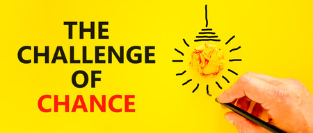 The challenge of chance symbol. Concept words phrase The challenge of chance on beautiful paper....