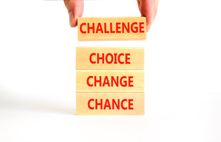 Challenge choice change chance symbol. Concept words Challenge choice change chance on beautiful...
