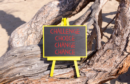 Challenge choice change chance symbol. Concept words Challenge choice change chance on beautiful...