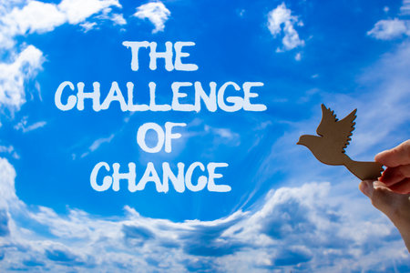 The challenge of chance symbol. Concept words phrase The challenge of chance on beautiful sky....