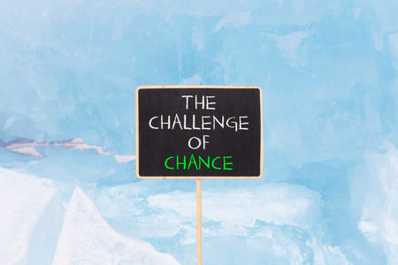 The challenge of chance symbol. Concept words phrase The challenge of chance on beautiful black...