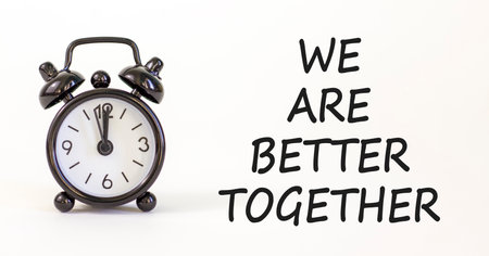 We are better together symbol. Concept words phrase We are better together on beautiful white paper....