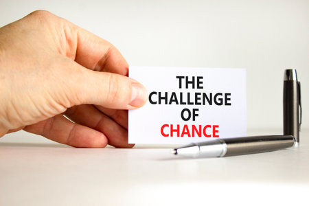 The challenge of chance symbol. Concept words phrase The challenge of chance on beautiful card....