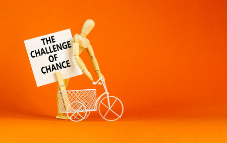 The challenge of chance symbol. Concept words phrase The challenge of chance on beautiful white...