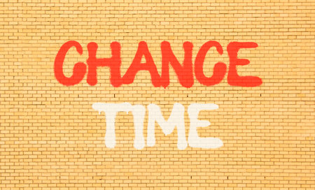Chance time symbol. Concept word Chance time on beautiful brown brick wall. Beautiful brown brick wall background. Brick wall Business chance time concept. Copy space.の写真素材