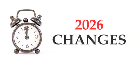 2026 Changes symbol. Concept words 2026 Changes on beautiful white paper. Beautiful white paper...