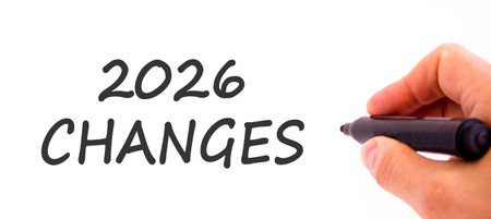 2026 Changes symbol. Concept words 2026 Changes on beautiful white paper. Beautiful white paper...