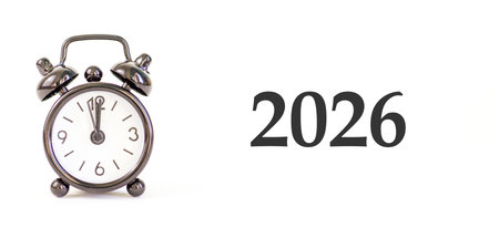 Business concept of 2026 new year symbol. Concept number 2026 on beautiful white paper. Beautiful...