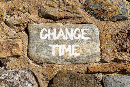 Chance time symbol. Concept word Chance time on beautiful gray stone on stone wall. Beautiful stone wall background. Business chance time concept. Copy space.の写真素材