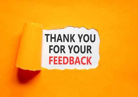 Thank you for your feedback symbol. Concept words Thank you for your feedback on beautiful white...