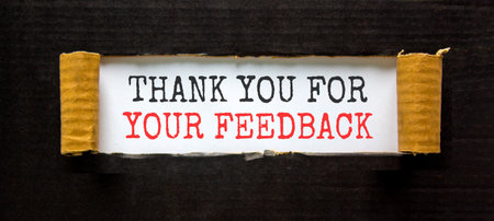 Thank you for your feedback symbol. Concept words Thank you for your feedback on beautiful white...