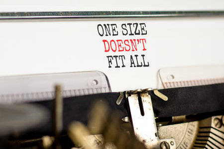 One size does not fit all symbol. Concept words One size does not fit all typed on beautiful old...