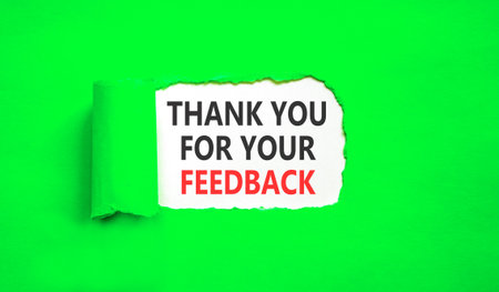 Thank you for your feedback symbol. Concept words Thank you for your feedback on beautiful white...