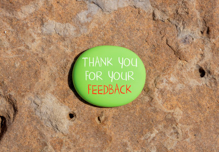 Thank you for your feedback symbol. Concept words Thank you for your feedback on beautiful green...