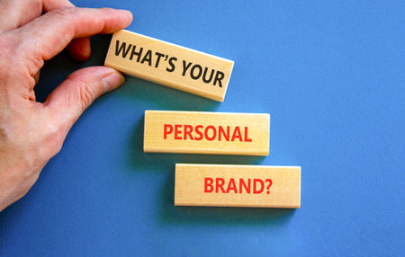 What is your personal brand symbol. Concept words What is your personal brand on beautiful wooden...