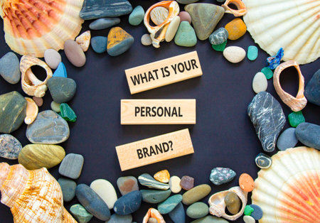 What is your personal brand symbol. Concept words What is your personal brand on beautiful wooden...