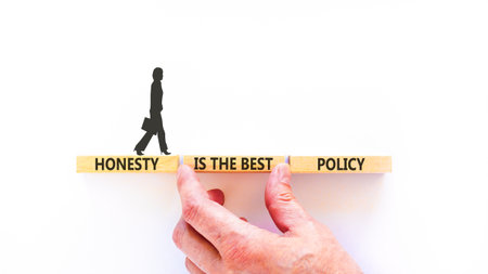 Honesty is the best policy. Concept words Honesty is the best policy on beautiful wooden blocks....