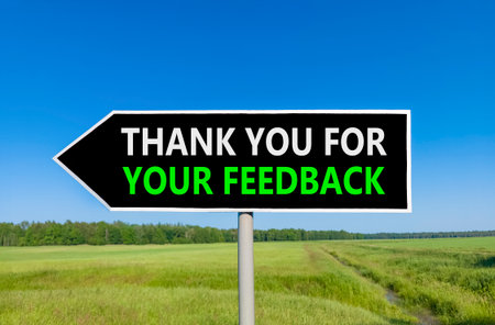 Thank you for your feedback symbol. Concept words Thank you for your feedback on beautiful black...