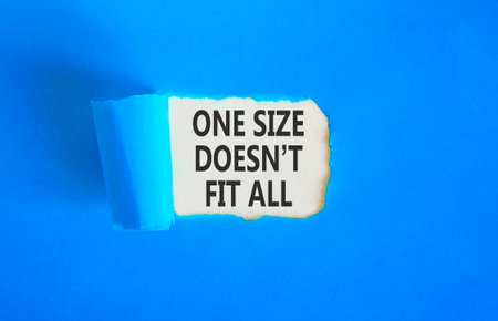 One size does not fit all symbol. Concept words One size does not fit all on beautiful white paper....